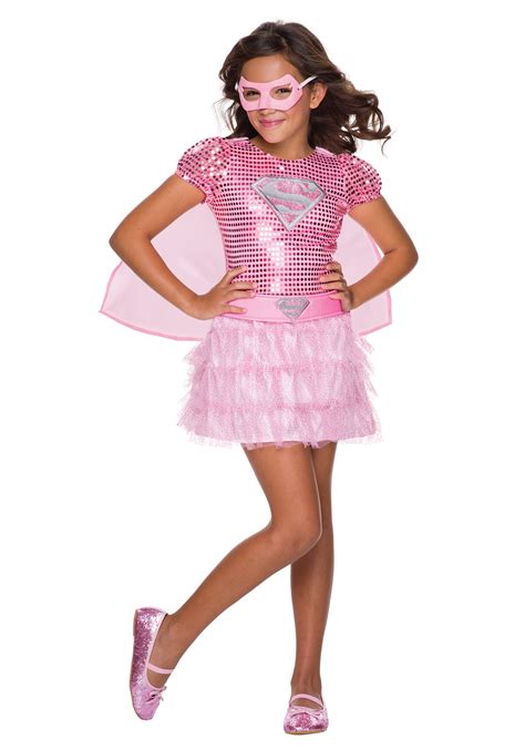 Girls Pink Supergirl Sequin Tutu Costume