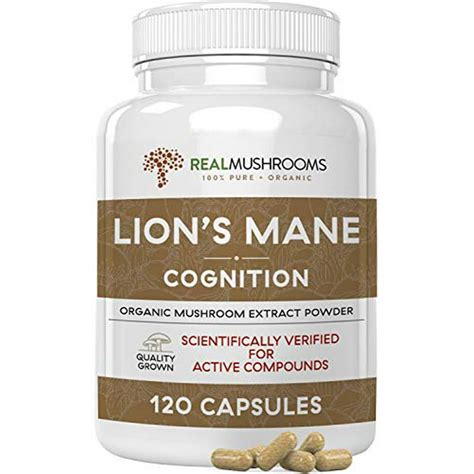 Lion’s Mane Mushroom Cognition Capsules (120caps), Organic Lions Mane ...