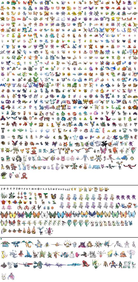 All 721 Pokemon Sprite Sheet by CKnightsofni on DeviantArt