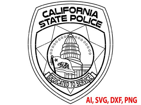 California State Police Badge Logo Seal Custom Ai Vector - Etsy