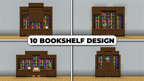 Minecraft : 10 Bookshelf Design With Chiseled Bookshelf In 1.19 - YouTube