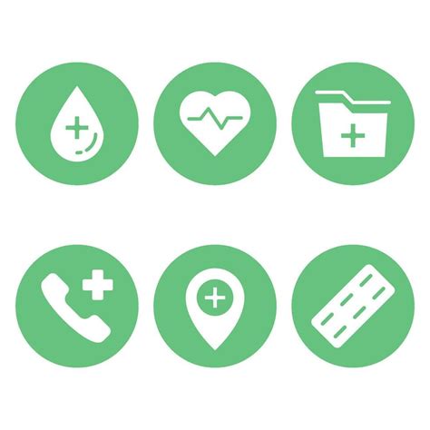 medical icons green color 26752593 Vector Art at Vecteezy