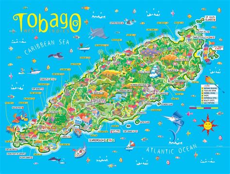 Tobago map, Trinidad culture, Tobago