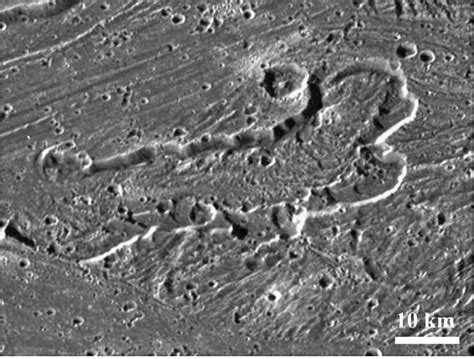 (a) Western caldera and flow. This caldera (labeled A) and associated ...