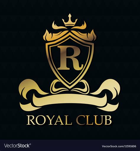 Royal club gold emblem design Royalty Free Vector Image