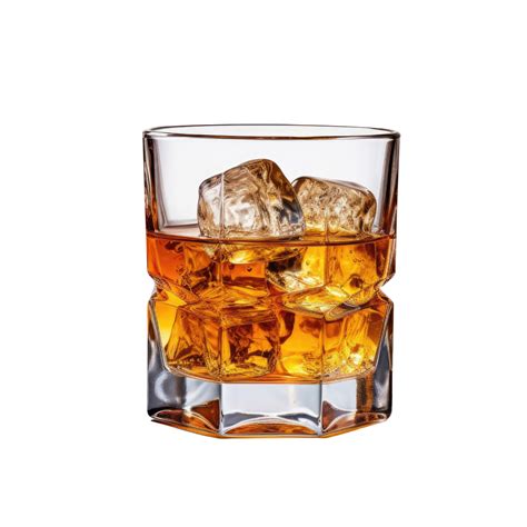 AI Generated Image Clipart Amber whiskey liquor in a clear glass with ...