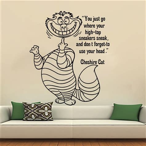 Cheshire Cat Wall Decals Quote Sticker Alice in Wonderland Art Vinyl ...