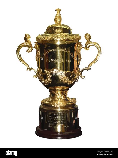 Rugby World Cup Trophy with White Background, Vector Illustration ...