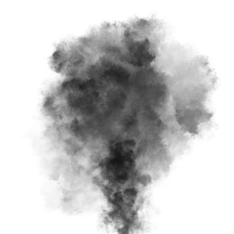 Rising up thick black smoke from a fire effect isolated on transparent ...