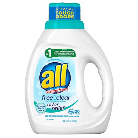 Amazon.com : All Liquid Laundry Detergent, Free Clear with Odor Relief ...