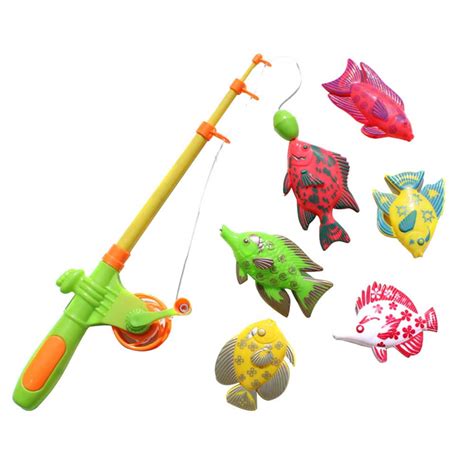 lzndeal 6Pcs Children'S Magnetic Fishing Toy Plastic Fish Outdoor ...