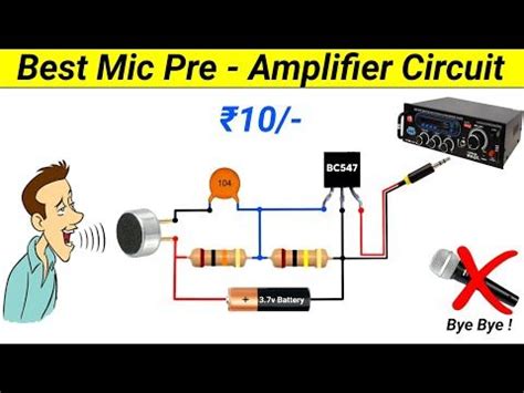 How to make Mic Pre Amplifier Circuit using BC547 || Very Sensetive ...