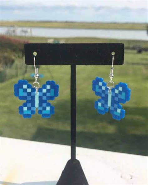 Butterfly Earrings Perler Perler Bead Earring | Etsy