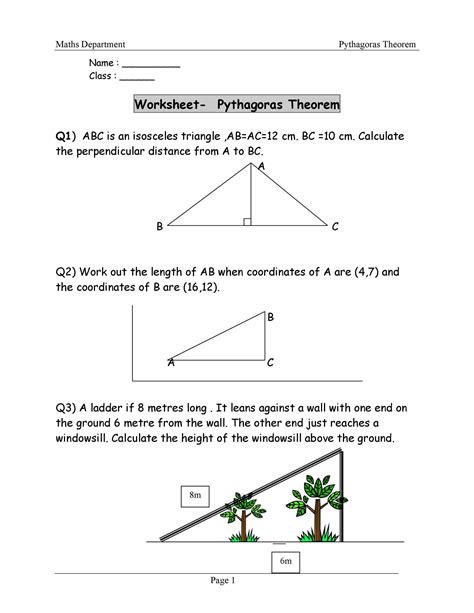 48 Pythagorean Theorem Worksheet with Answers [Word + PDF]