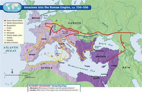 Invasions into the Roman Empire, A.D. 350-500 | History | Pinterest ...