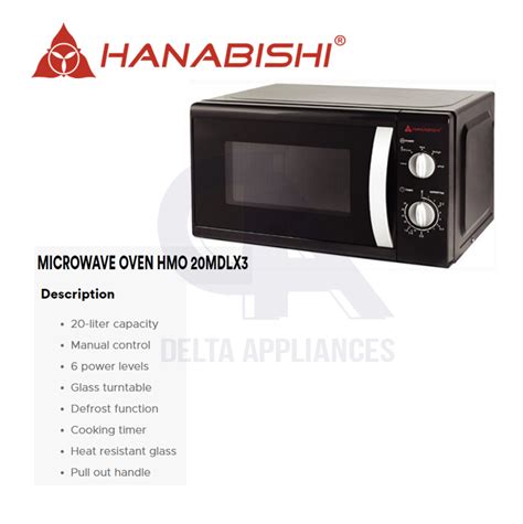 Hanabishi HMO 20MDLX3 Microwave Oven 20L | Lazada PH