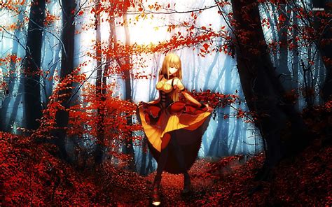 Red Anime Forest Wallpapers - Wallpaper Cave