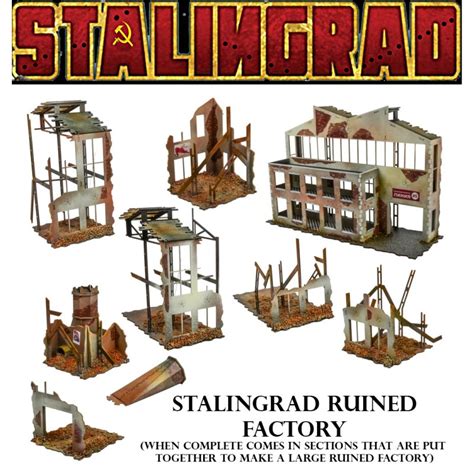 STALINGRAD RUINED FACTORY 28mm WWII Terrain SARISSA PRCISION ...