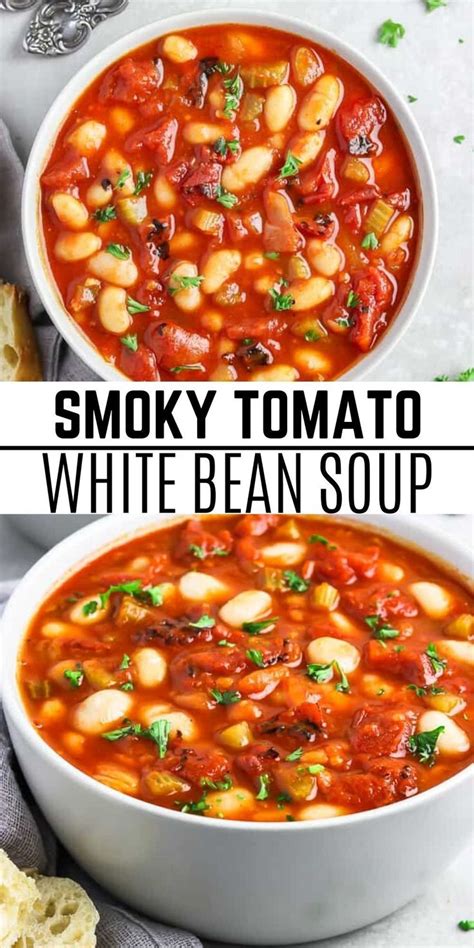 Smoky Tomato and White Bean Soup | Recipe | White bean soup, Bean soup ...