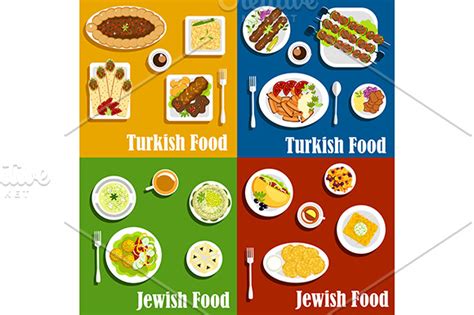 Jewish and turkish cuisine | Custom-Designed Graphics ~ Creative Market