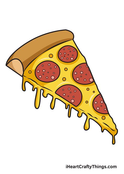 Pizza Drawing — How To Draw A Pizza Step By Step