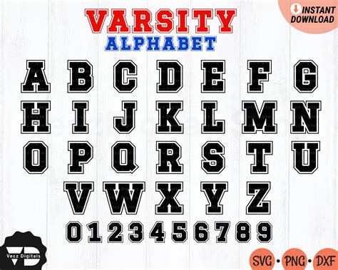 Varsity Alphabet Font SVG Sports Jersey Numbers SVG Baseball - Etsy ...