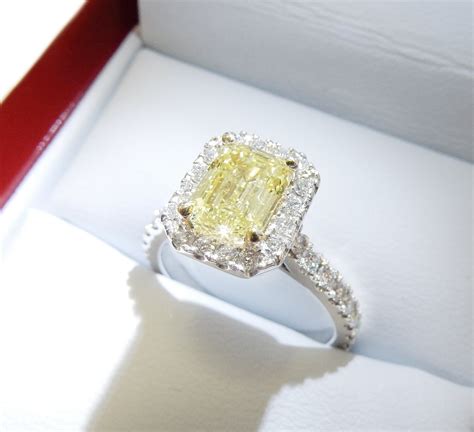 Yellow Diamond Halo Engagement Ring - DiamondNet