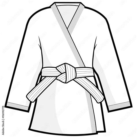 Martial arts kimono jacket. Vector illustration Stock Vector | Adobe Stock