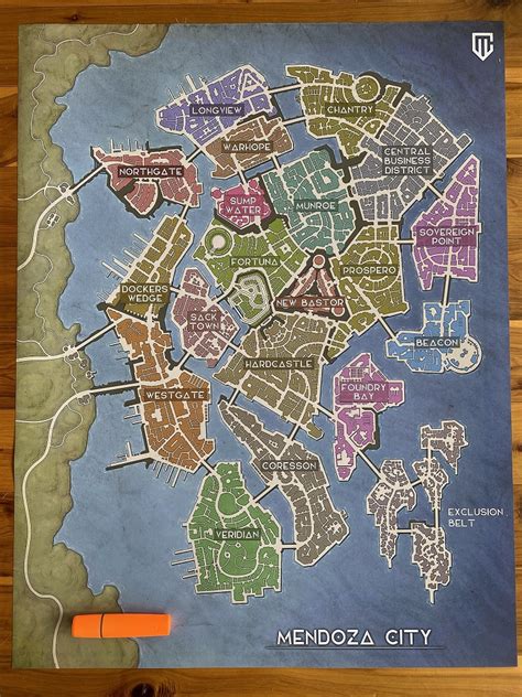 Mendoza City Map - Pickpocket Press | Lowlife 2090 | DriveThruRPG.com