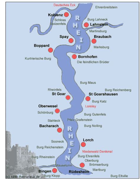 Rhine River Castles Map - Chrysa Bobinette