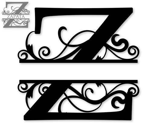 "Z" Split Monogram | Free monogram fonts, Cricut monogram font, Cricut ...