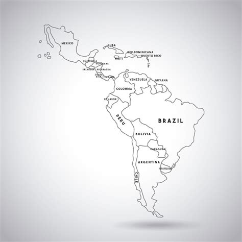 Latin America Map Drawing