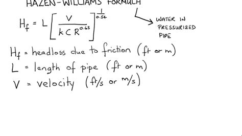 Hazen-Williams equation