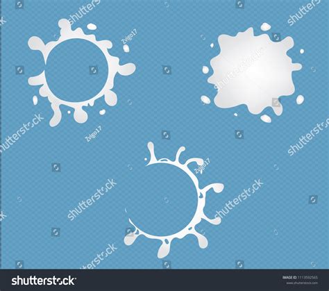 Splash Milk Set On Blue Background Stock Vector (Royalty Free ...