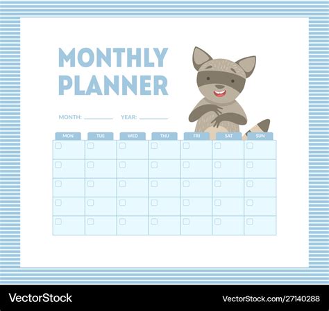 Cute Printable Monthly Planner Template