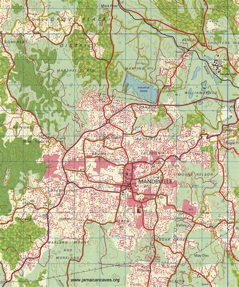 Map of Mandeville, Jamaica