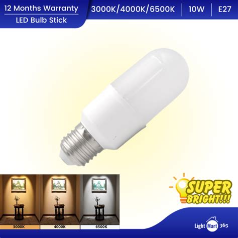 LED Bulb E27 10W 3000K/4000K/6500K Warm White/Cool White/Daylight Light ...