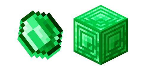 Minecraft Emerald and Block of Emerald cursor – Custom Cursor