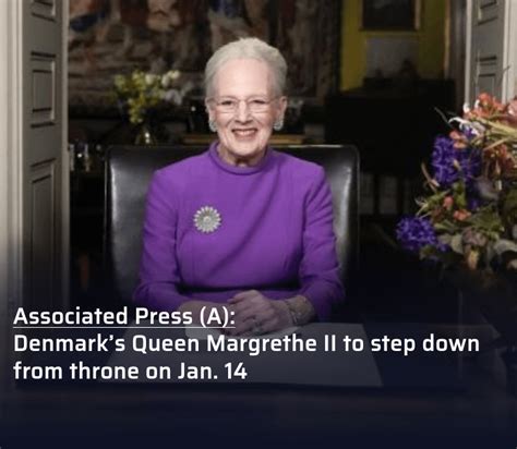 Queen Margrethe II of Denmark Announces Abdication After 52 Years : r ...