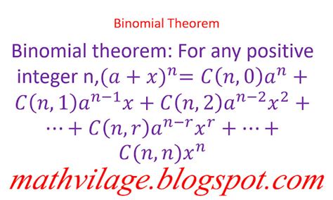 Binomial Theorem and Its Proof - Math Village