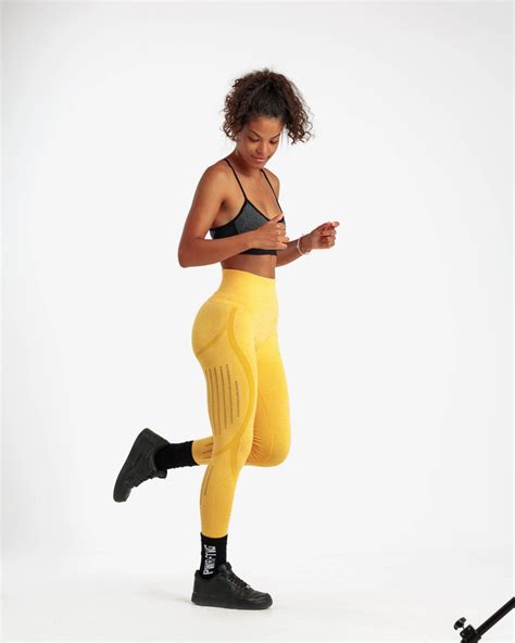 Sculpt Seamless Leggings Yellow - PM Sportswear