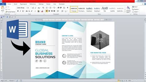 Custom Free Brochure Template Design in Microsoft Word