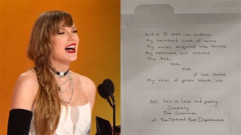 Taylor Swift Just Posted Lyrics from Her New Album, "The Tortured Poets ...