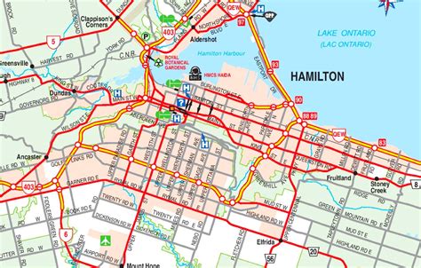 Hamilton road map - Ontheworldmap.com