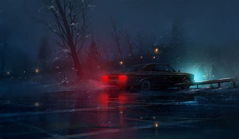 Wallpaper Black Car on Road During Night Time, Background - Download ...