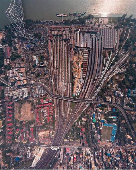 Aerial view of Howrah station , India : pics