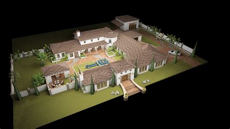 Spanish Courtyard Residential Design | Courtyard house plans, Hacienda ...