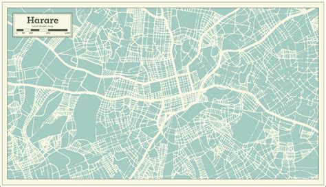 Harare Zimbabwe City Map in Retro Style. Outline Map. 17275082 Vector ...