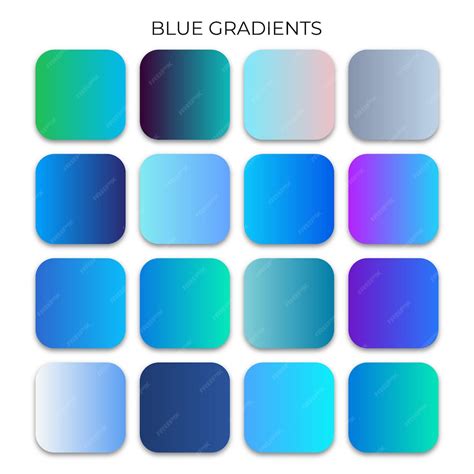 Premium Vector | SET OF BLUE GRADIENT COLOR PALETTE