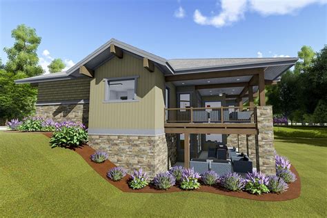 Plan 64475SC: Rustic Open Concept House Plan with Optional Lower Level ...